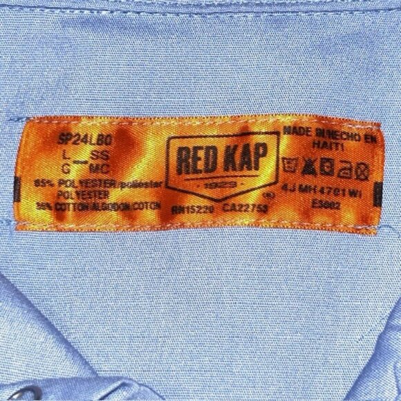 Red Kap Shirt Mens Large Blue Australia Post Patch Mailman Short Sleeve Collared - Picture 3 of 4